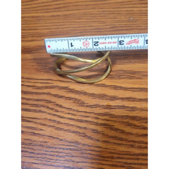 Vintage Brass Twisted Open Cuff Bracelet - Picture 3 of 6